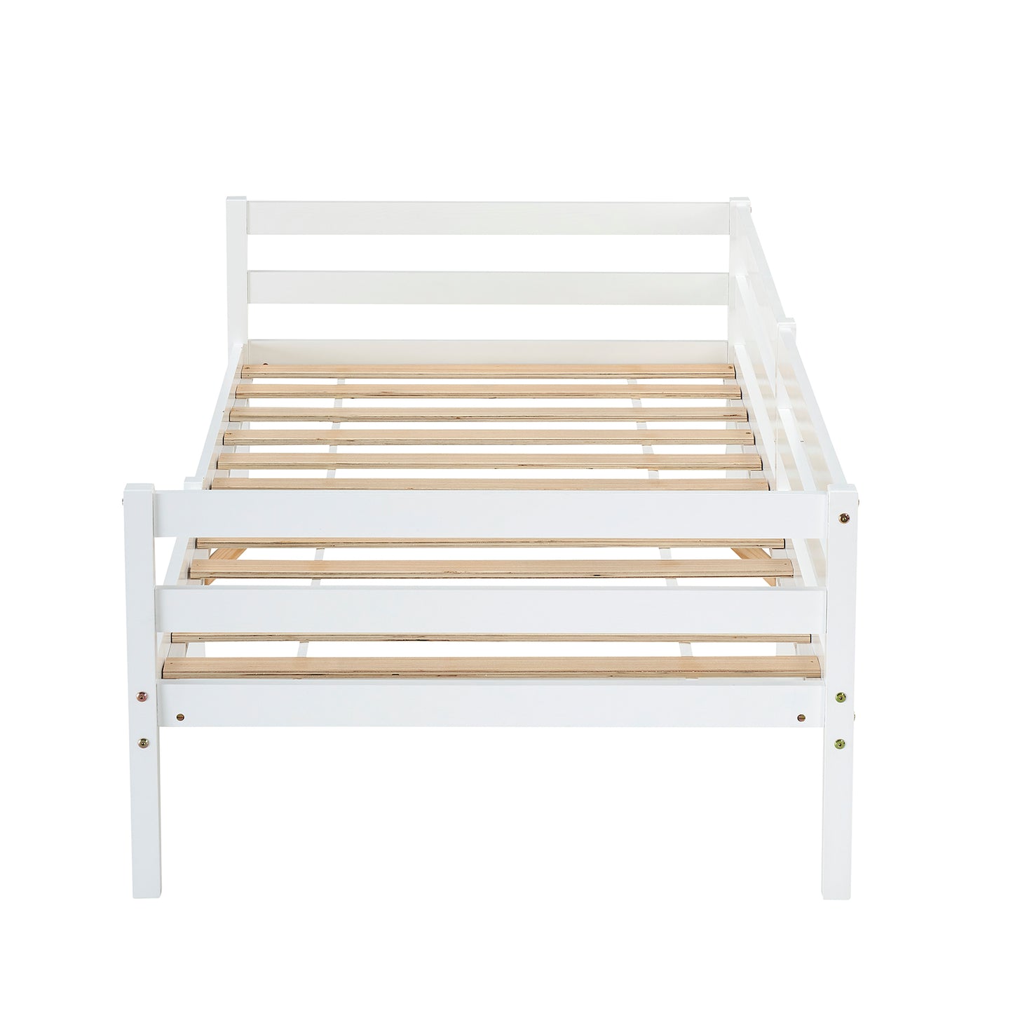 FLAT Single Pine Wooden Bed 96*198cm - White