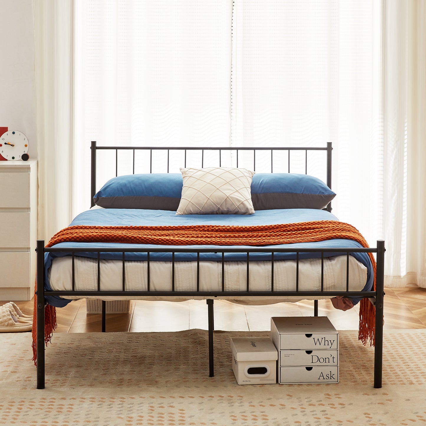 KESSIE Double Metal Bed 143*197cm - Black