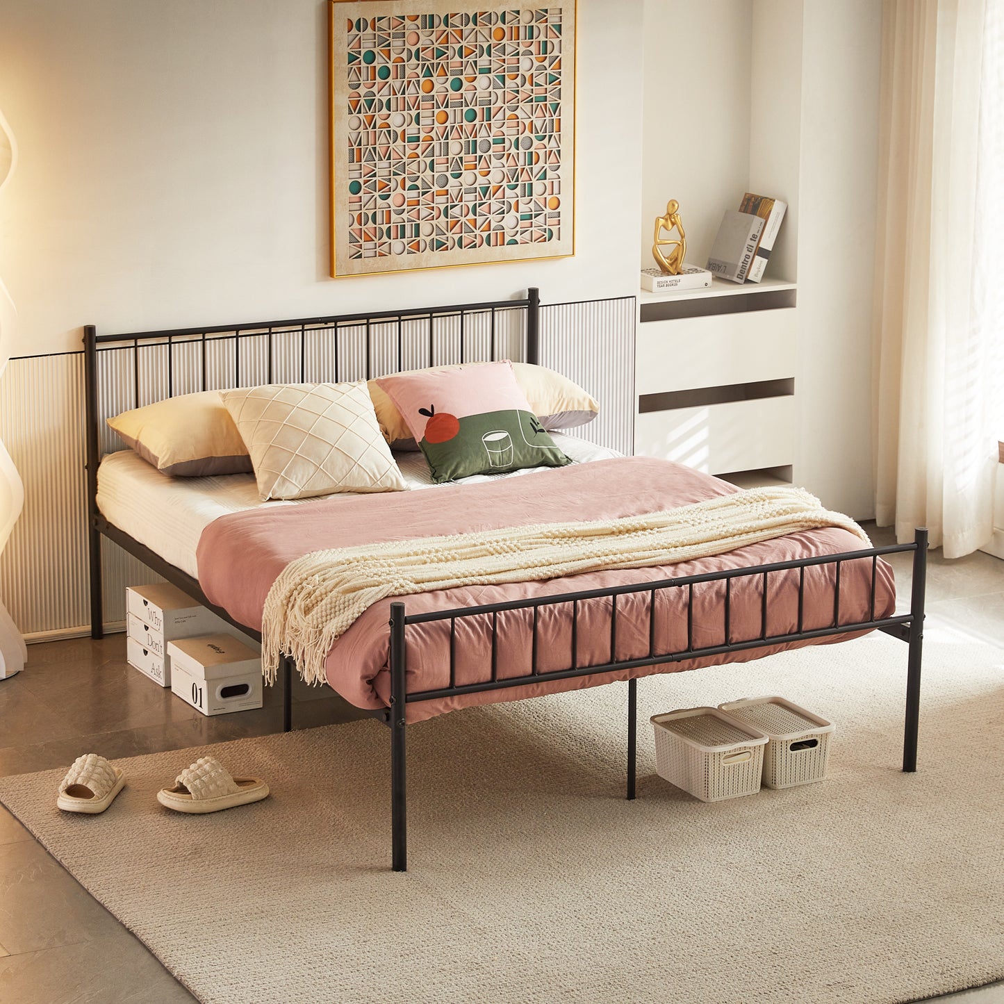 KESSIE Double Metal Bed 143*197cm - Black