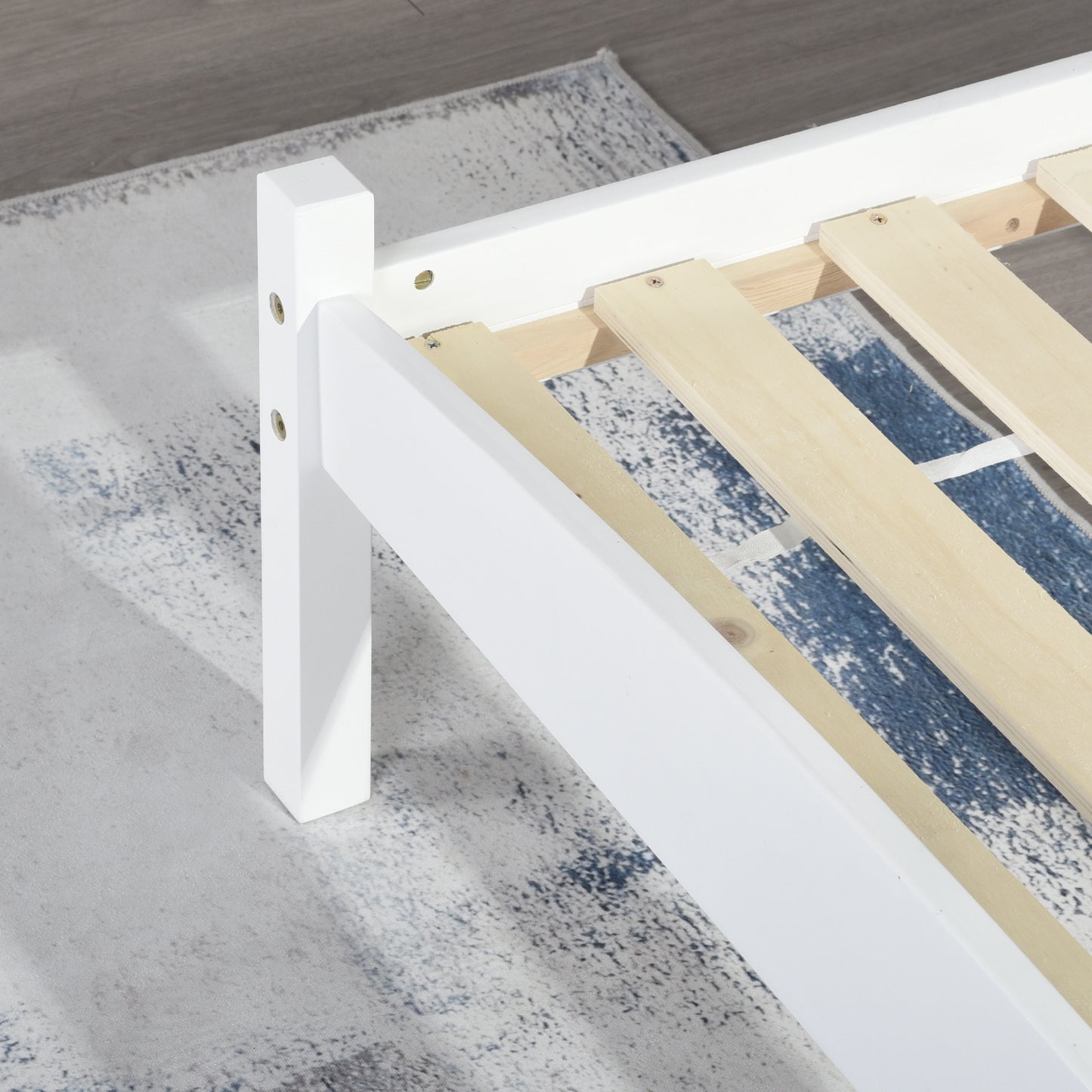 ABATE Single Pine Wooden Bed 96*196cm - White