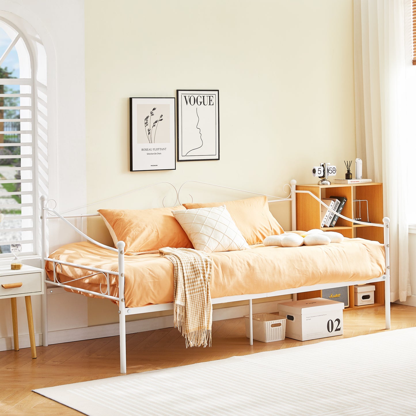 AVIO Single Metal Bed 93*207cm - White