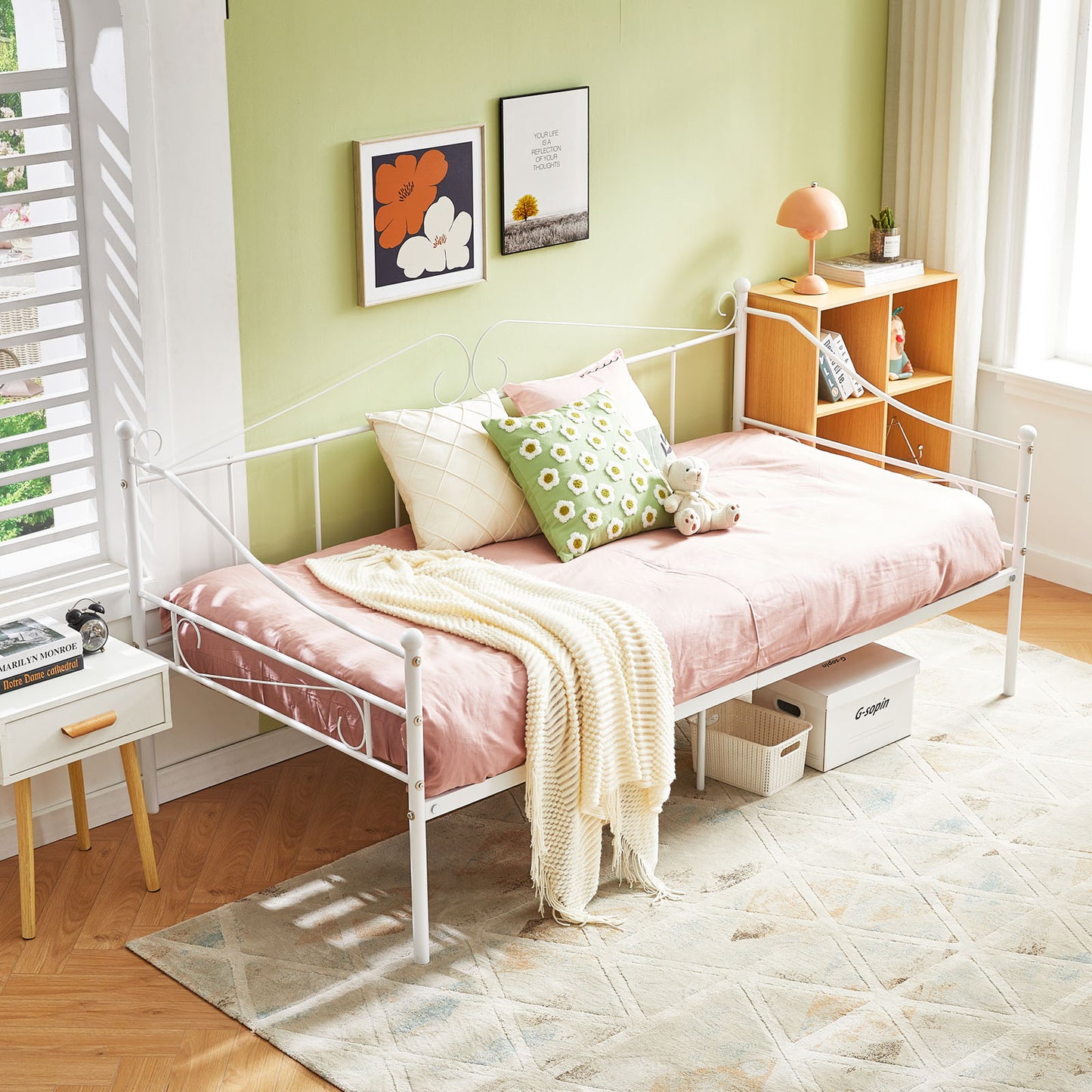 AVIO Single Metal Bed 93*207cm - White