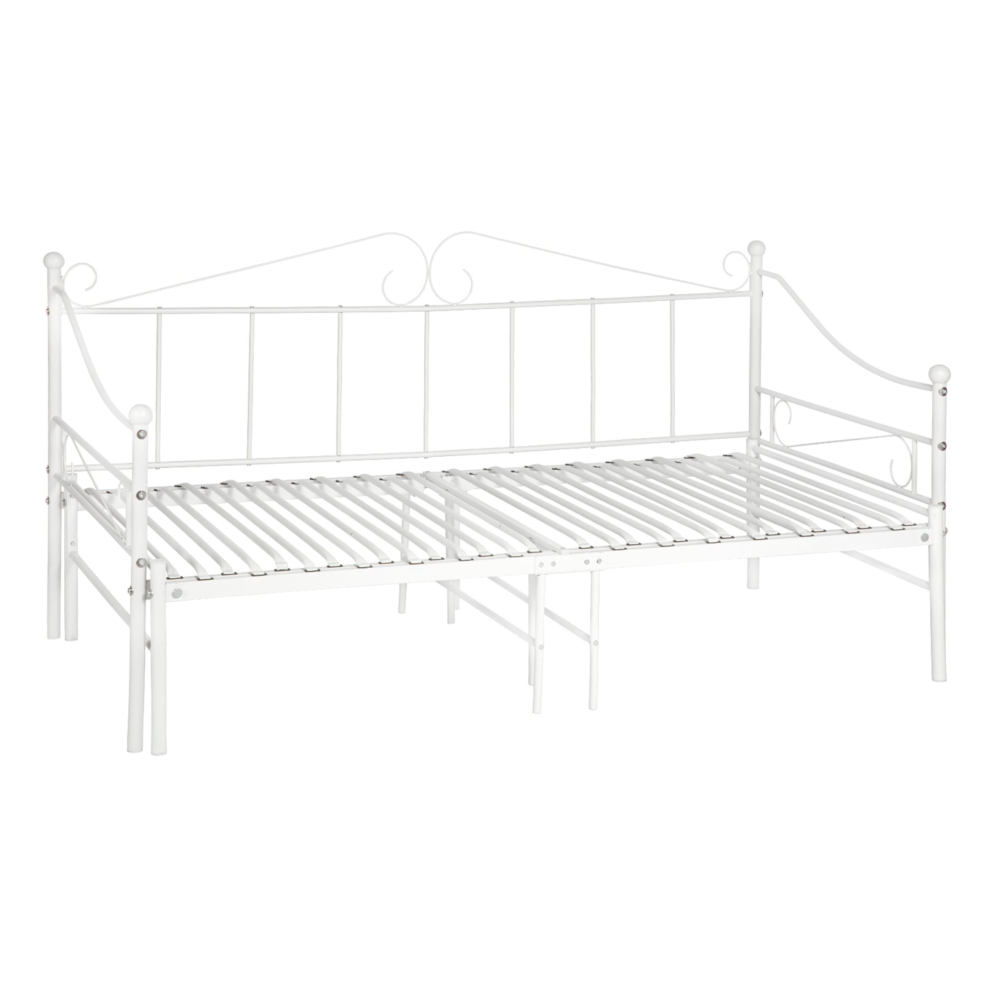 AVIOLA Day Metal Bed 93.2*199cm+93.5*191cm - White