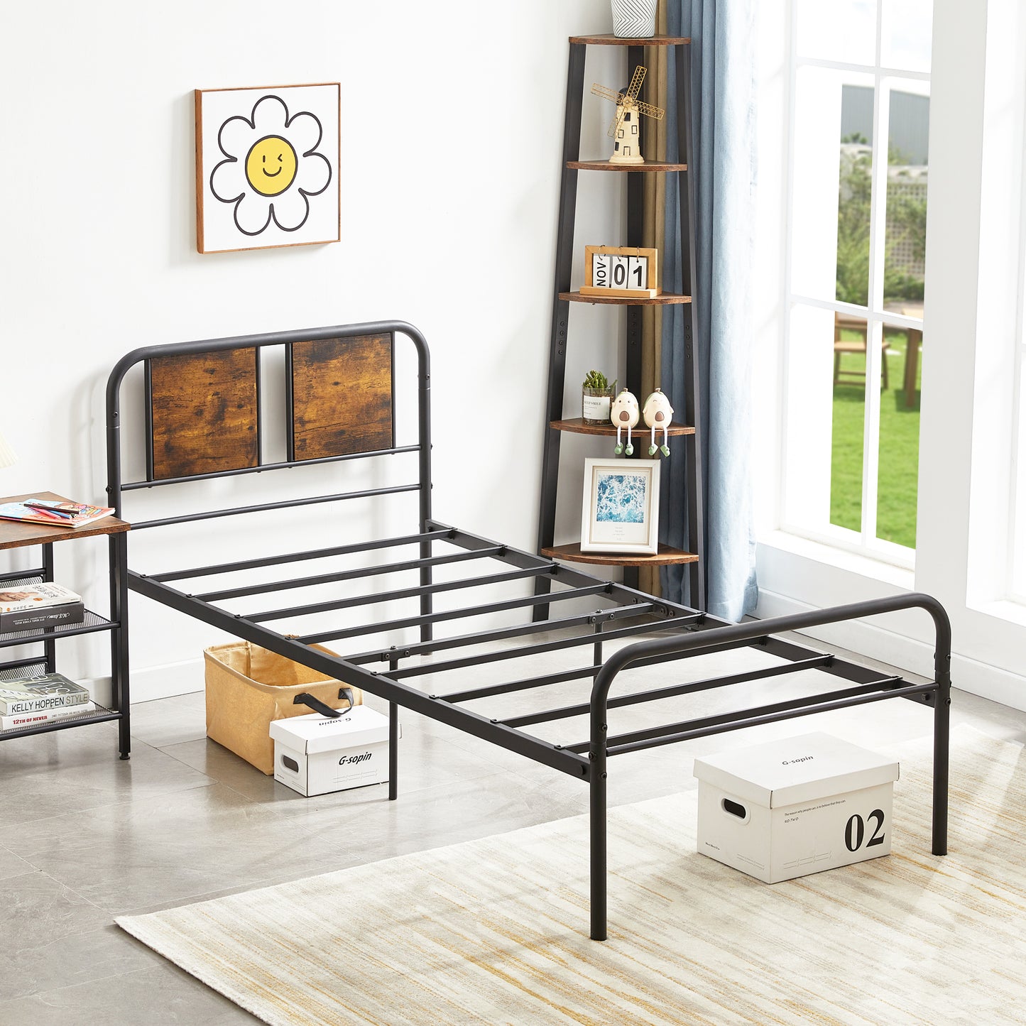 BERRY Single Metal Bed 93.2*196.4cm - Black