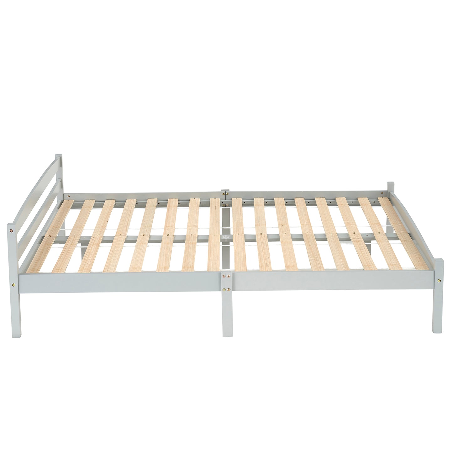 BIGLIA Double Pine Wooden Bed 146*198cm - Gray