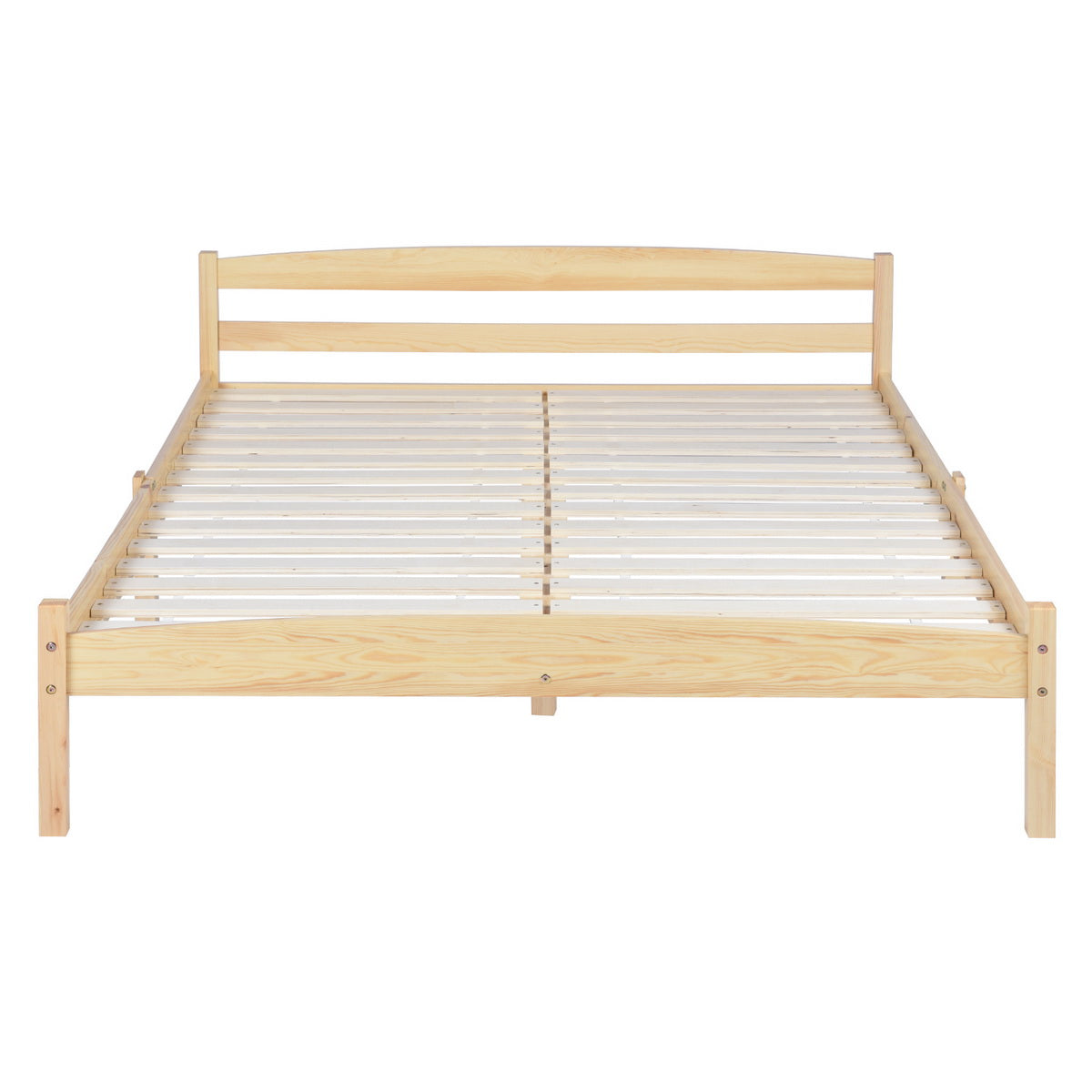 BIGLIA Double Pine Wooden Bed 146*198cm - Wood