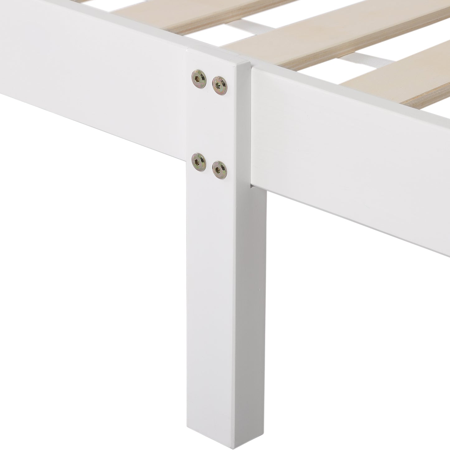 BIGLIA Single Pine Wooden Bed 96*198cm - White