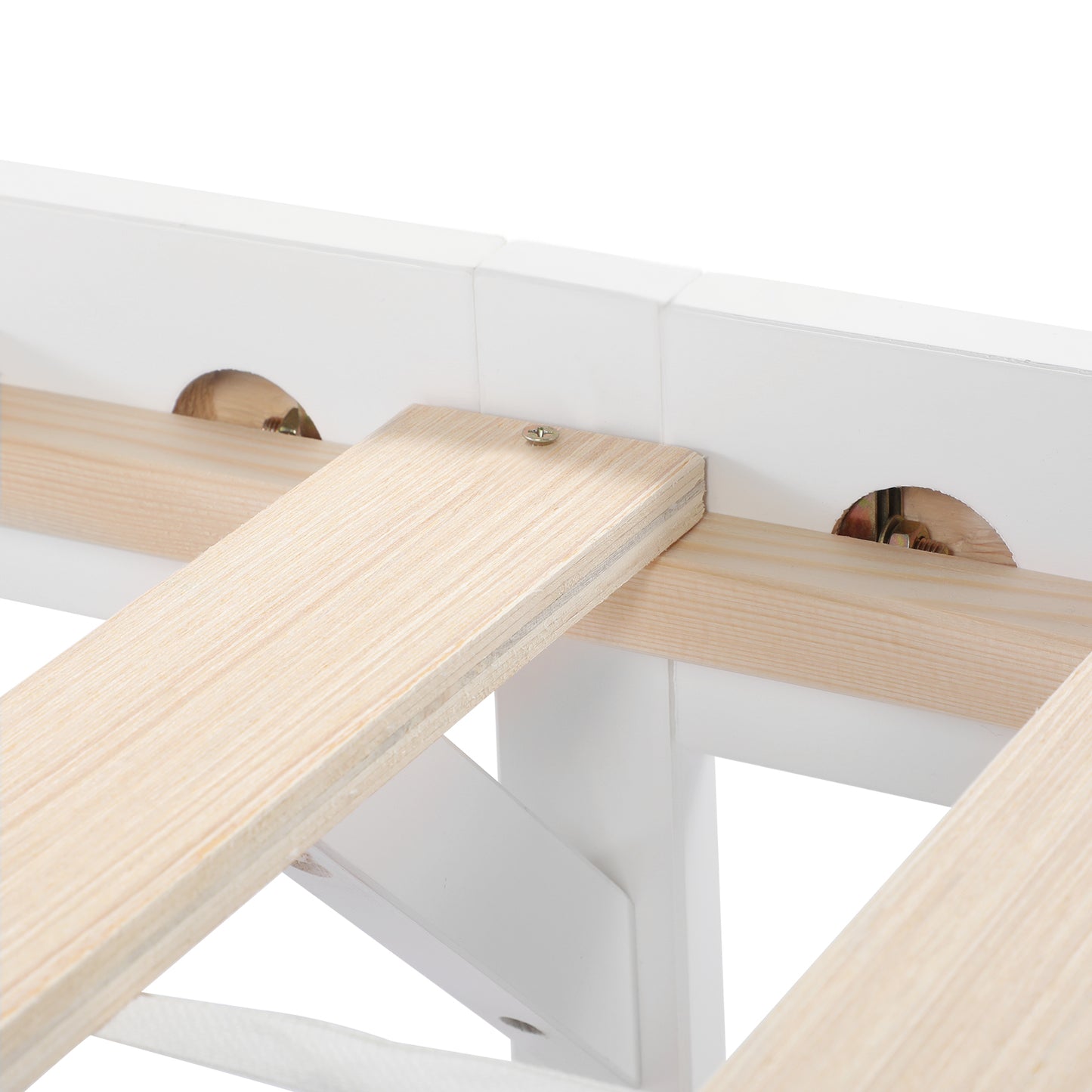 COLE Double Pine Wooden Bed 147.2*196cm - White