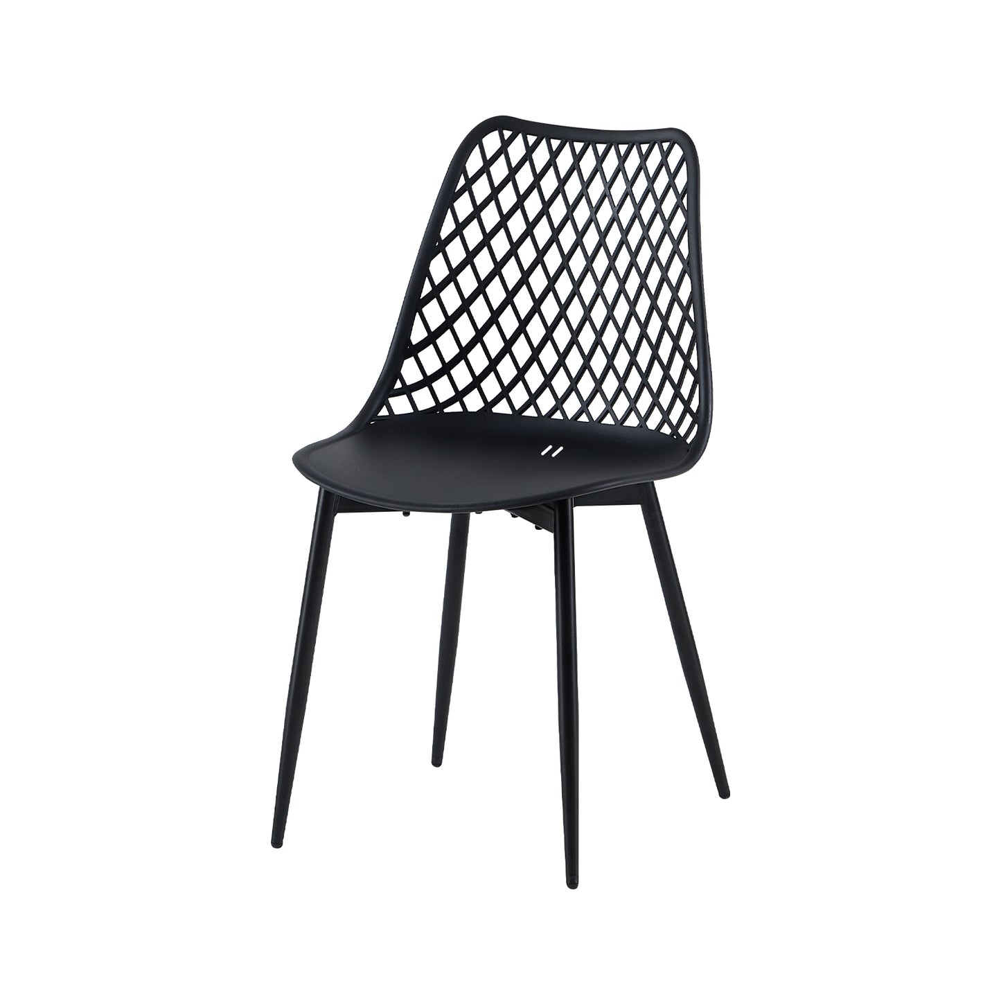 COVADA Hollow Chair with Iron Legs - Black