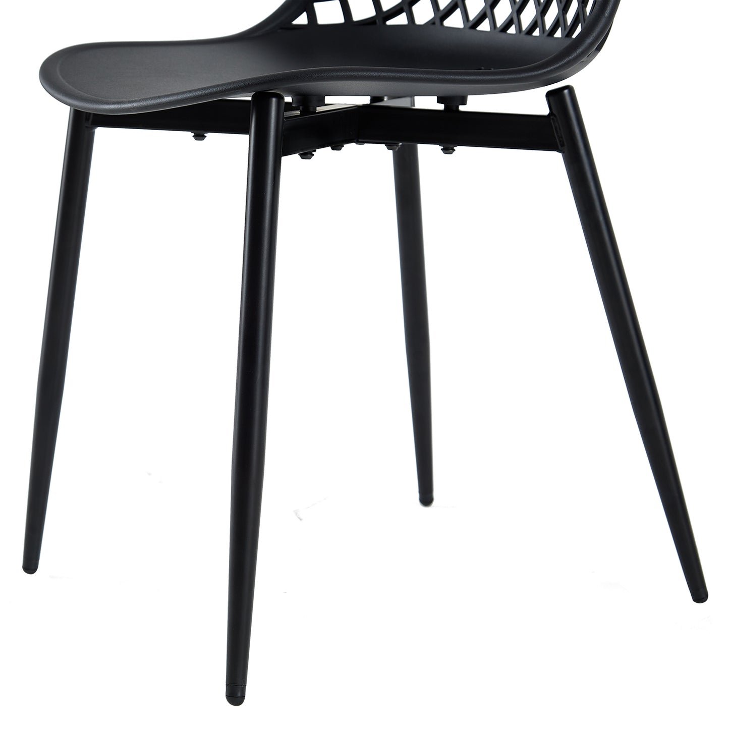 COVADA Hollow Chair with Iron Legs - Black