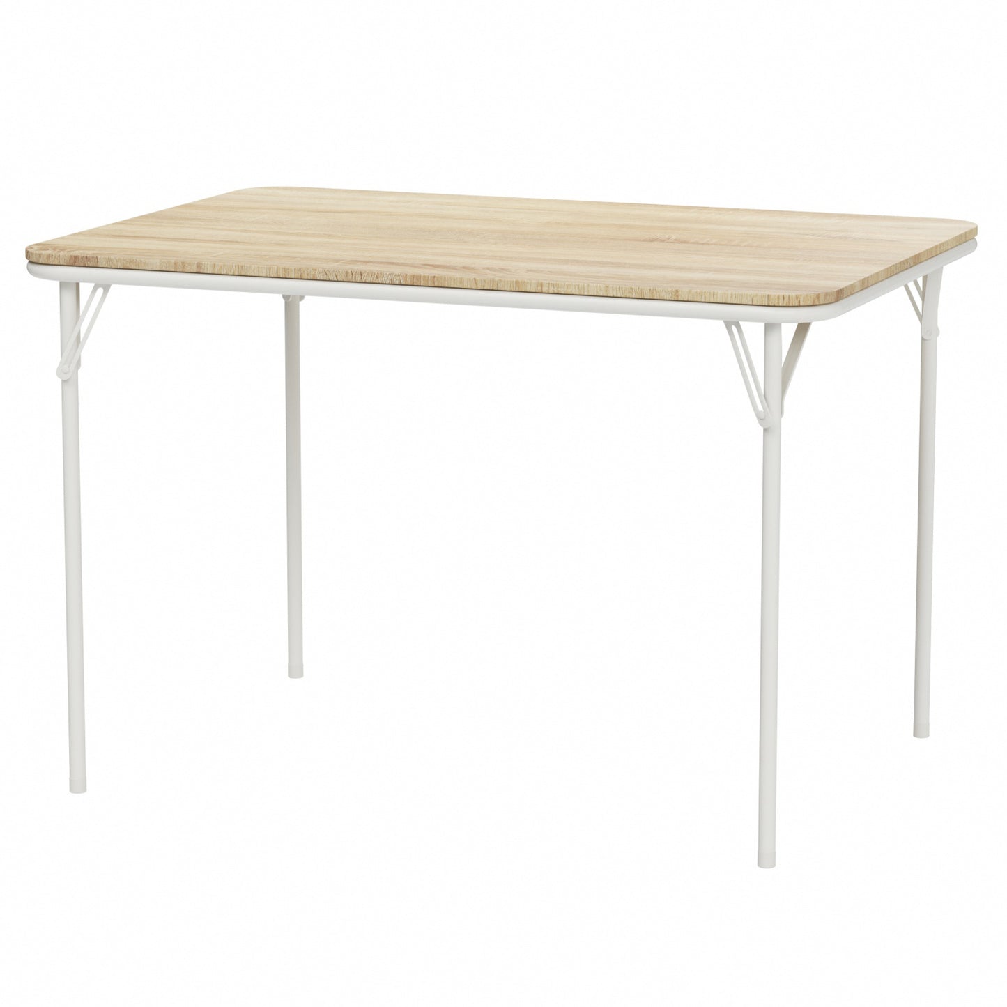 FERN 109cm Dining Table With White Iron Legs-Light Oak Grain