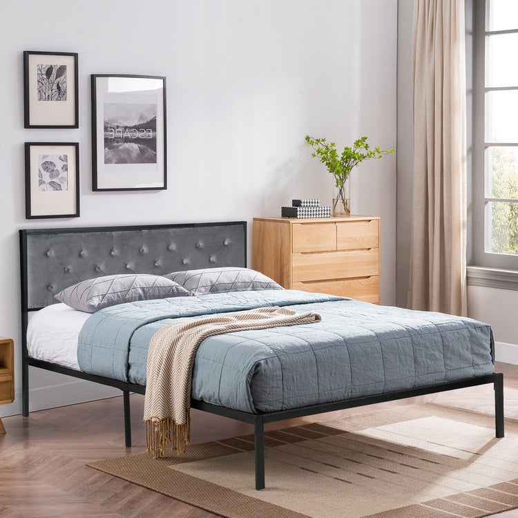 GOLYA Double Metal Bed 140*195cm - Gray
