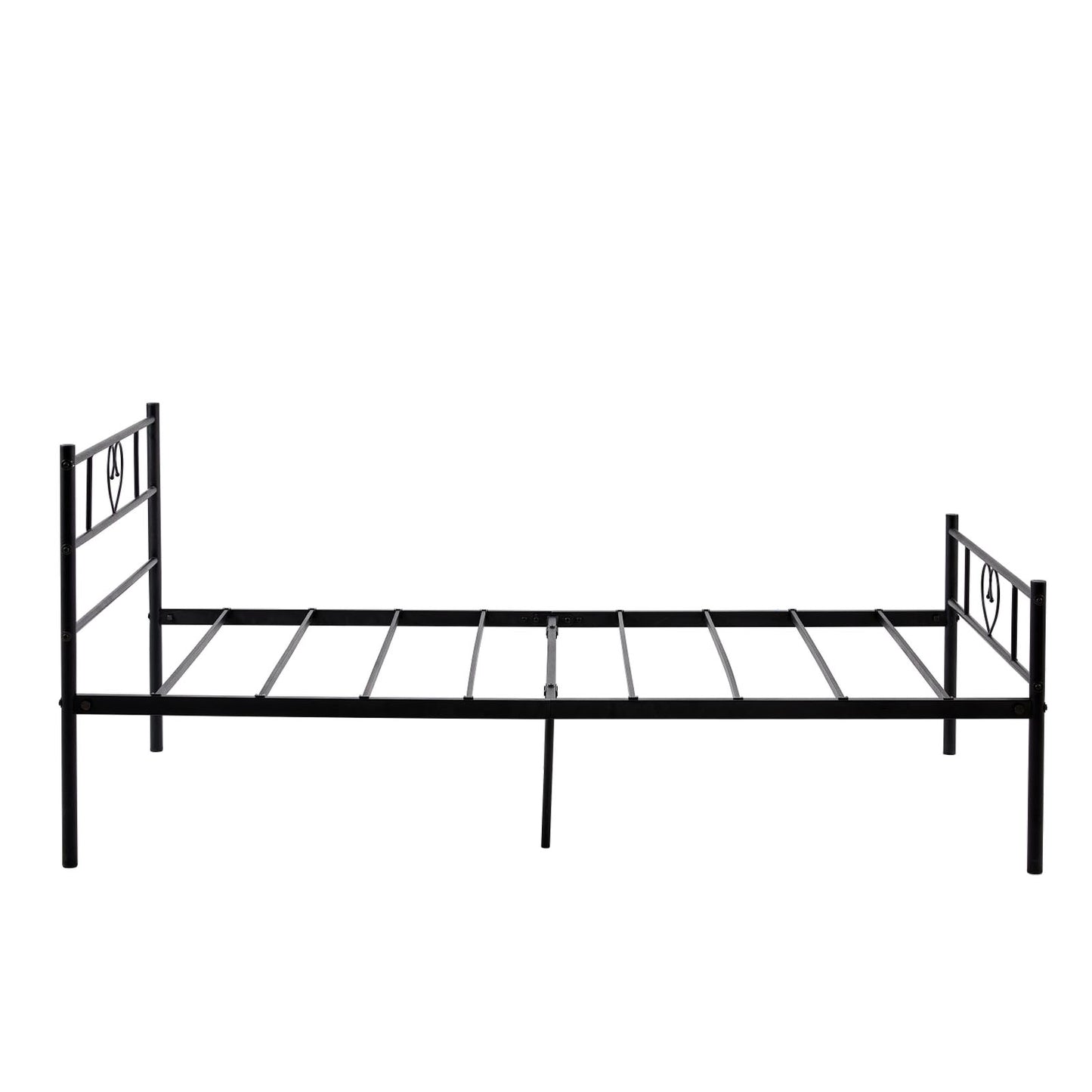 HEART Single Metal Bed 93*207cm - Black