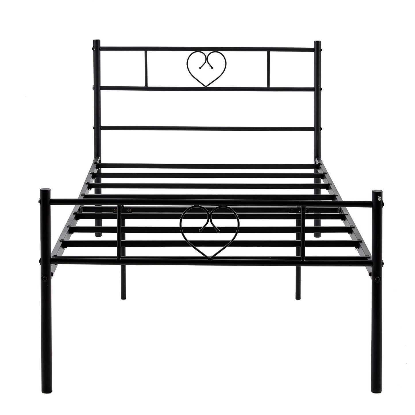 HEART Single Metal Bed 93*207cm - Black