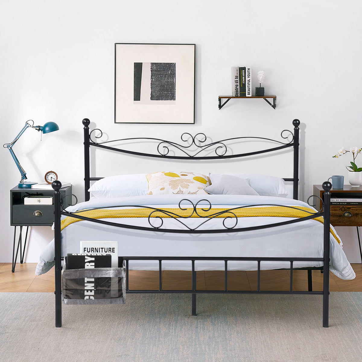 ISOLF Double Metal Bed 142*198cm - Black