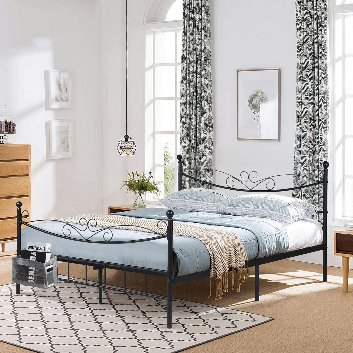 ISOLF Double Metal Bed 142*198cm - Black