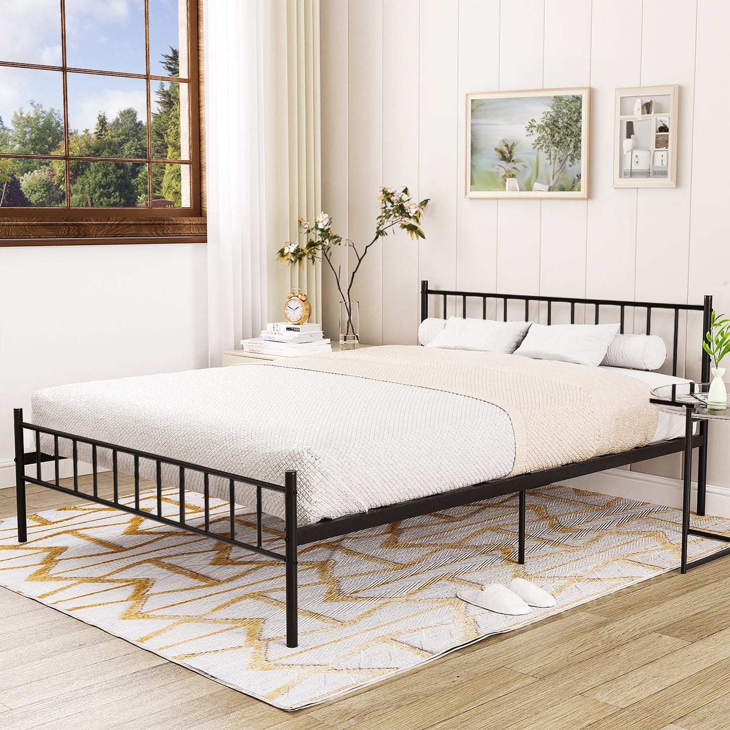 KESSIE Double Metal Bed 141.5*197cm - Black