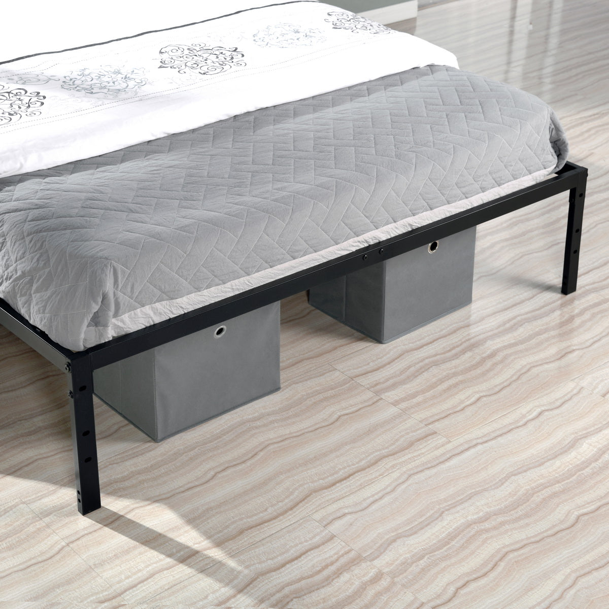 KIELA Double Metal Bed 152*207cm - Black