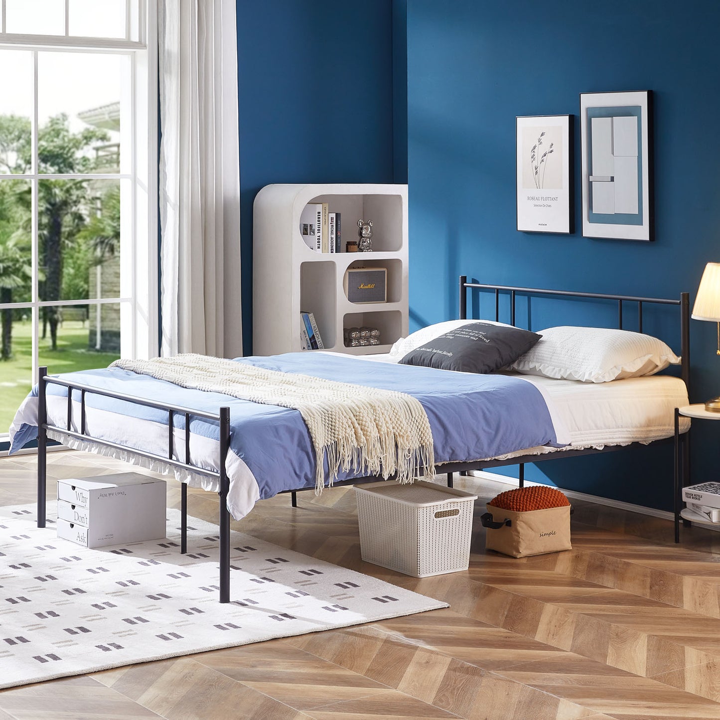 LOCARNO Double Metal Bed 143*207cm - Black