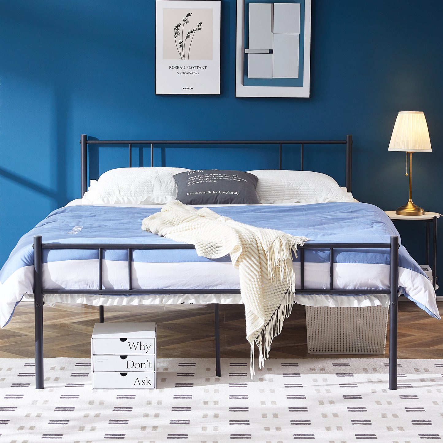 LOCARNO Double Metal Bed 143*207cm - Black