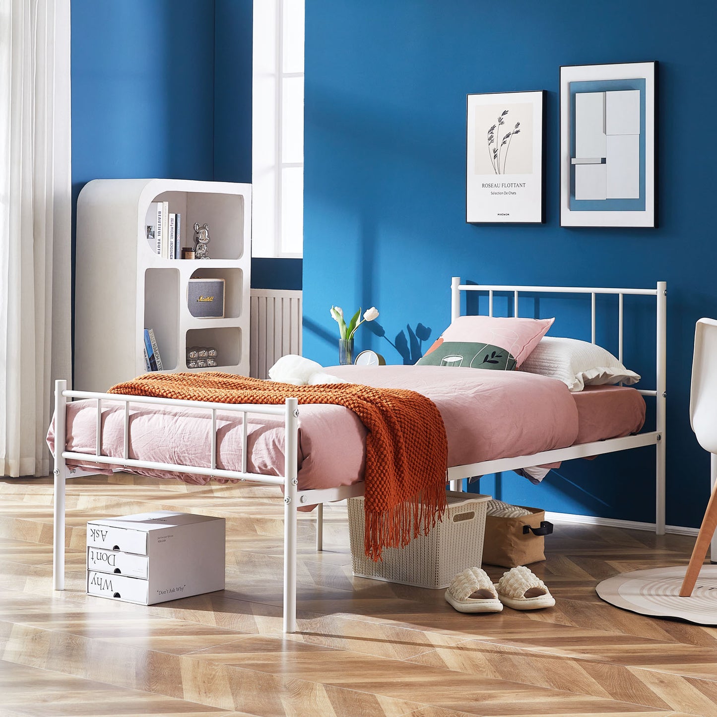 LOCARNO Single Metal Bed 93*207cm - White