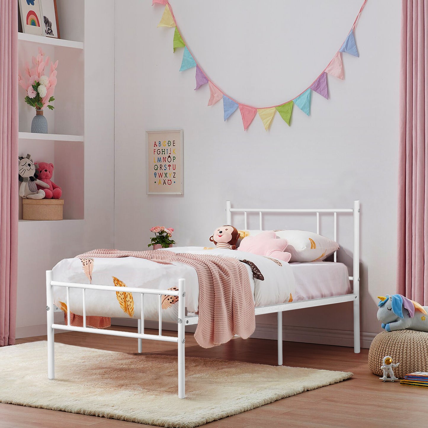 LOCARNO Single Metal Bed 91.5*197.5cm - White