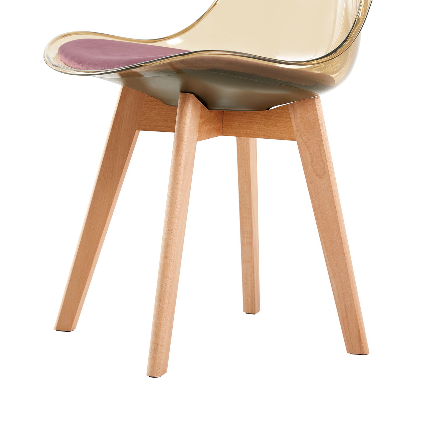 TULIP Dining Chair with Tawny Back-Pink Velvet
