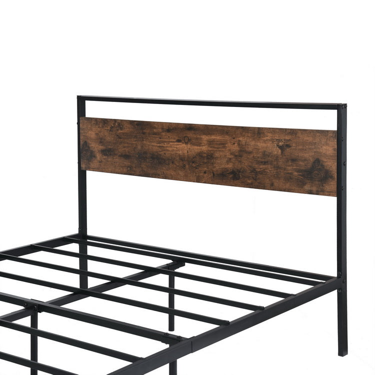 MIGLE Double Metal Bed 140*200cm - Walnut