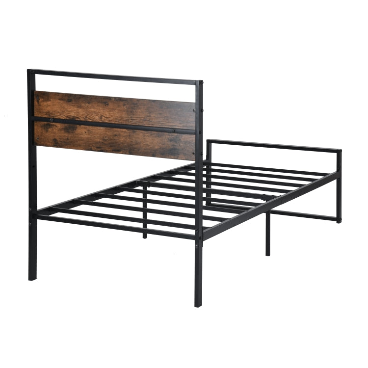 MIGLE Single Metal Bed 90*200cm - Walnut