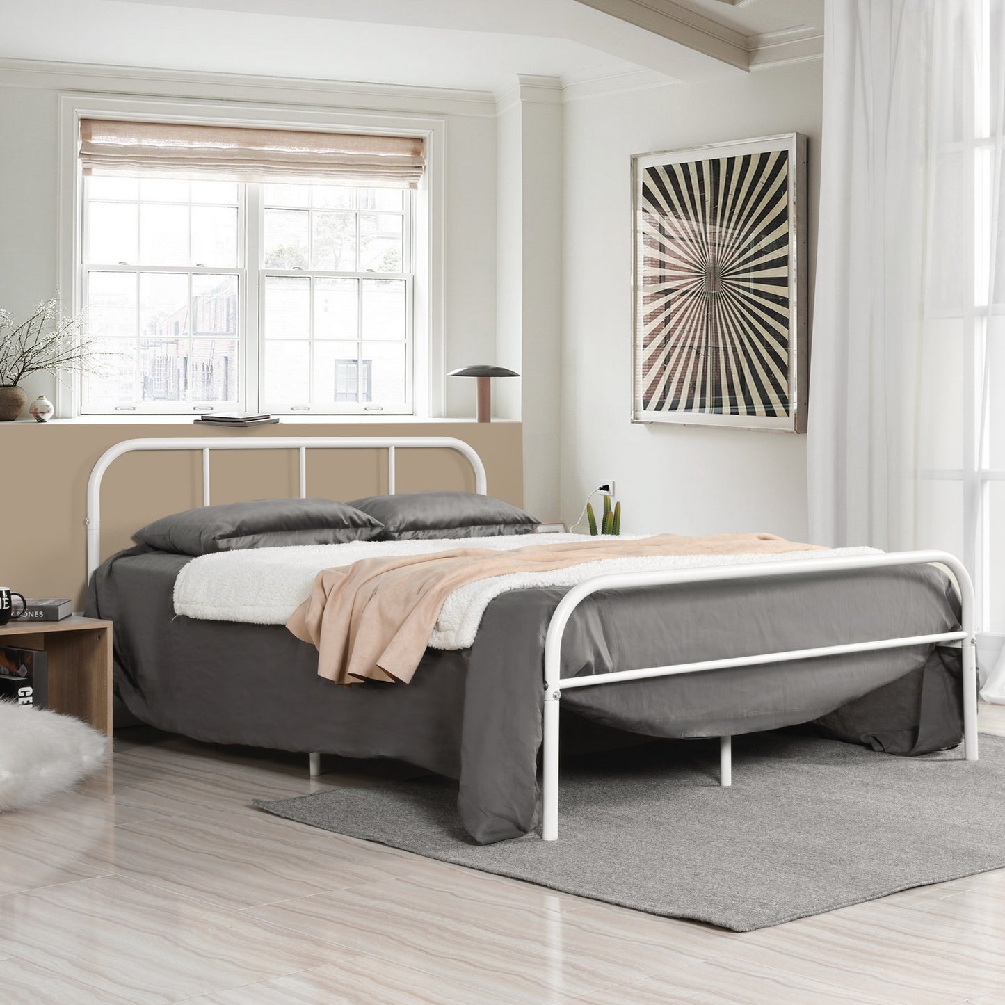 MILO Double Metal Bed 142.5*198cm - White