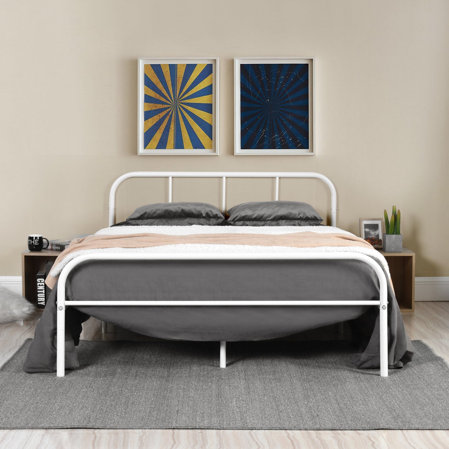 MILO Double Metal Bed 142.5*198cm - White
