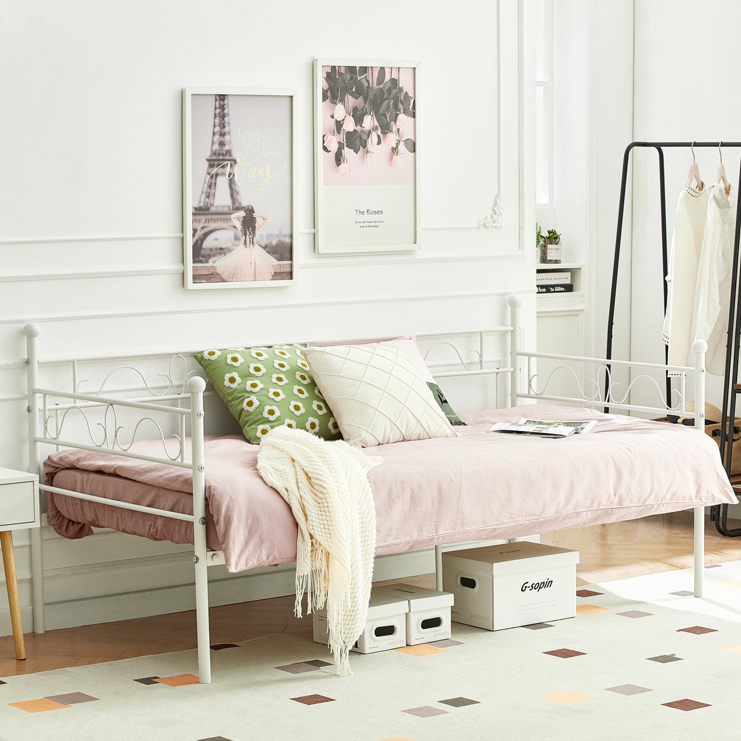 MUSK Single Metal Bed 93*197cm - White