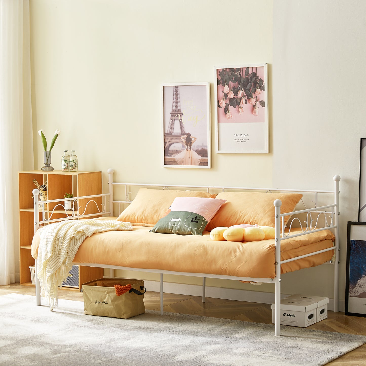 MUSK Single Metal Bed 93*197cm - White