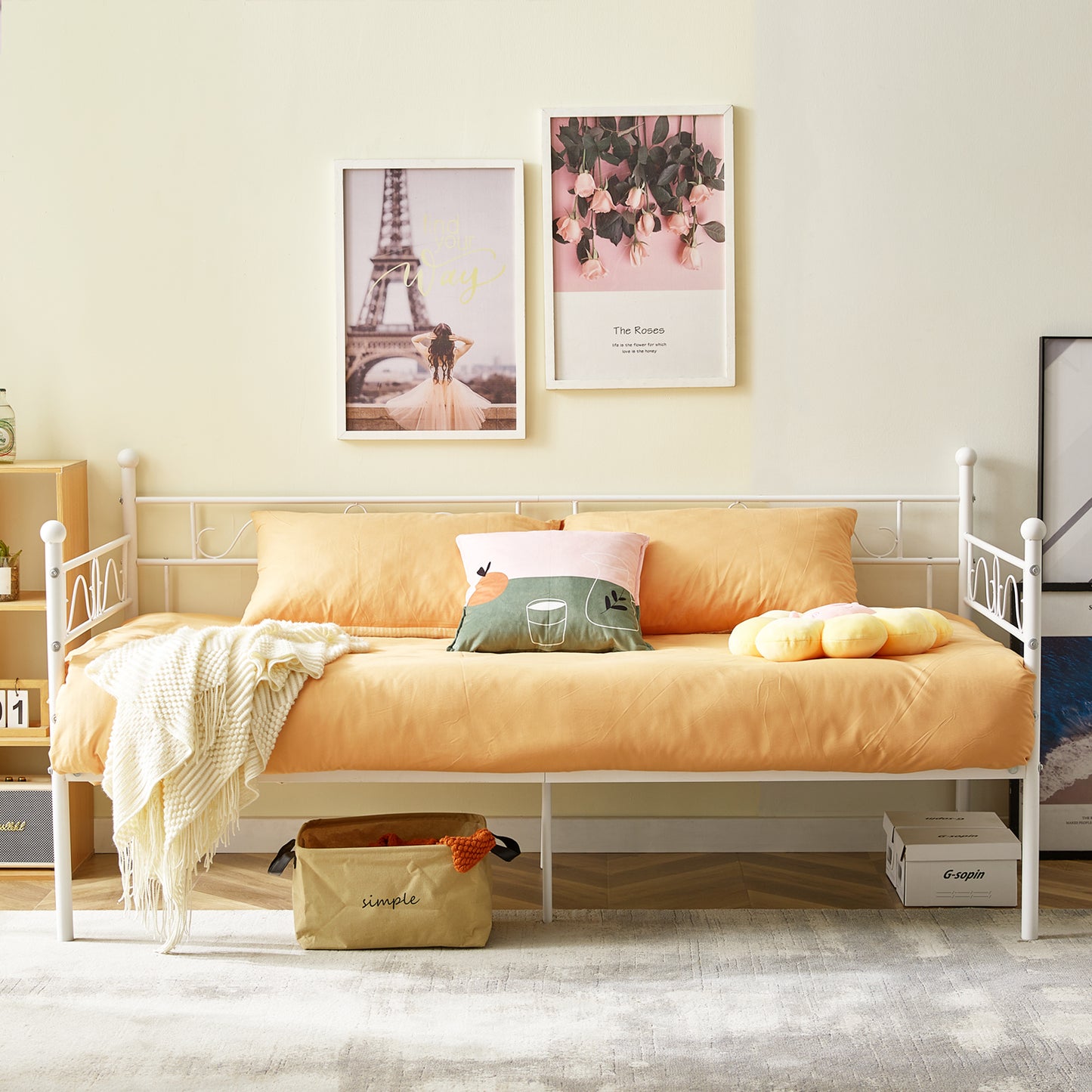 MUSK Single Metal Bed 93*197cm - White