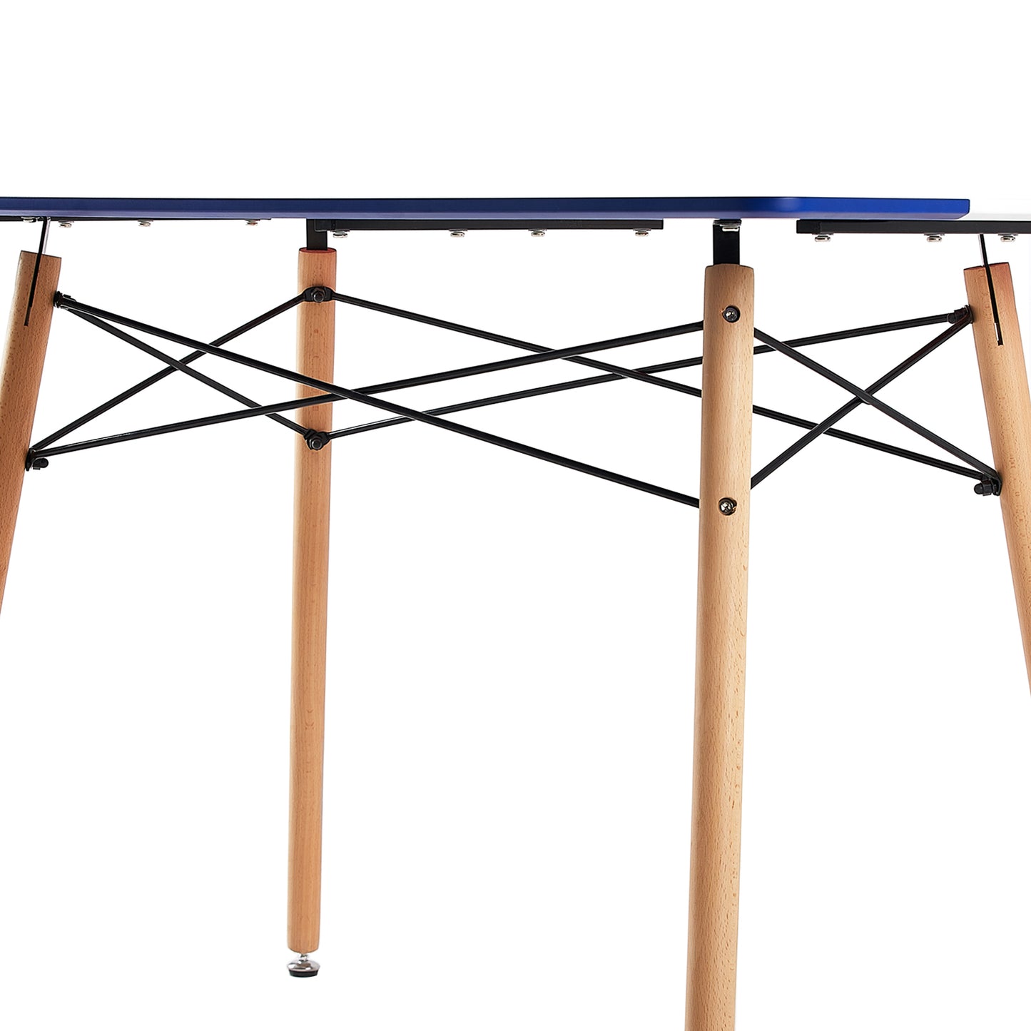 PANSY 110cm Dining Table With Beech Legs-Red White Blue