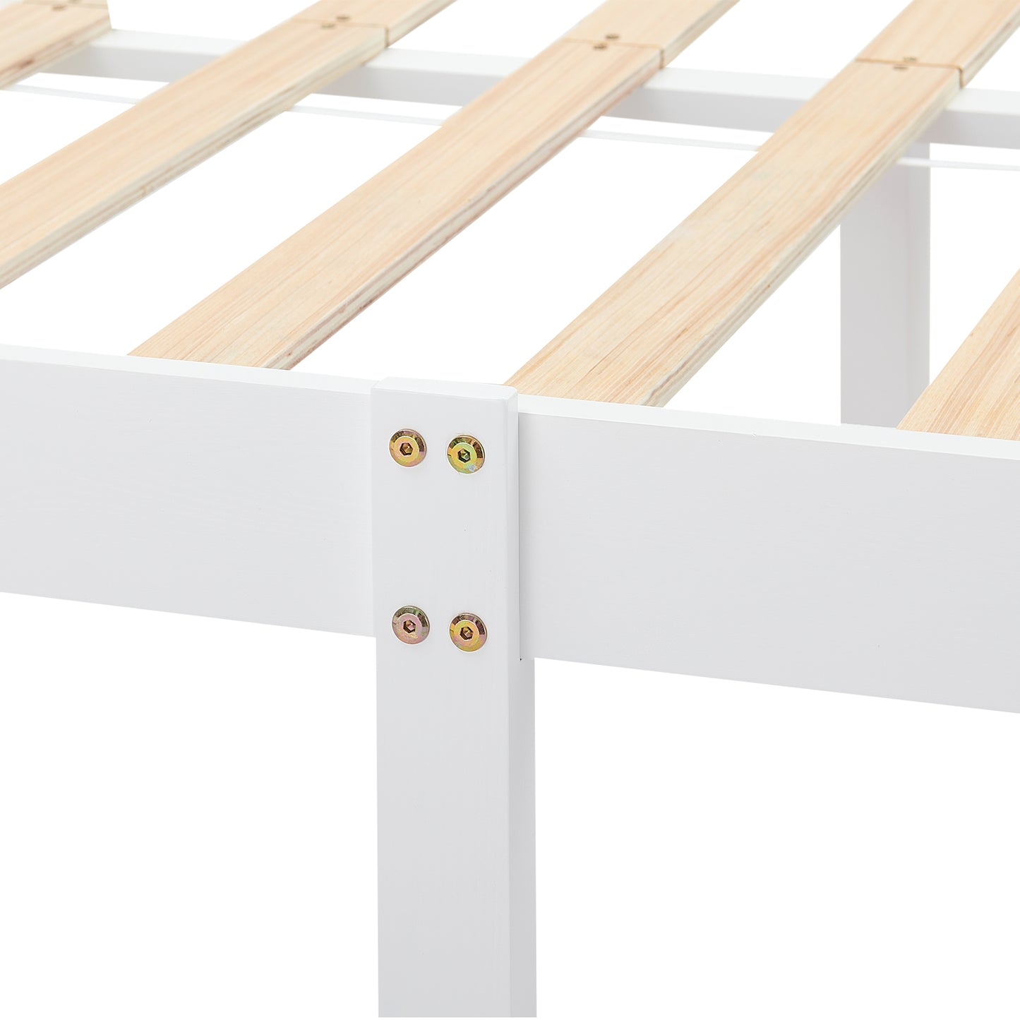 PONT Double Pine Wooden Bed 143.6*196cm - White