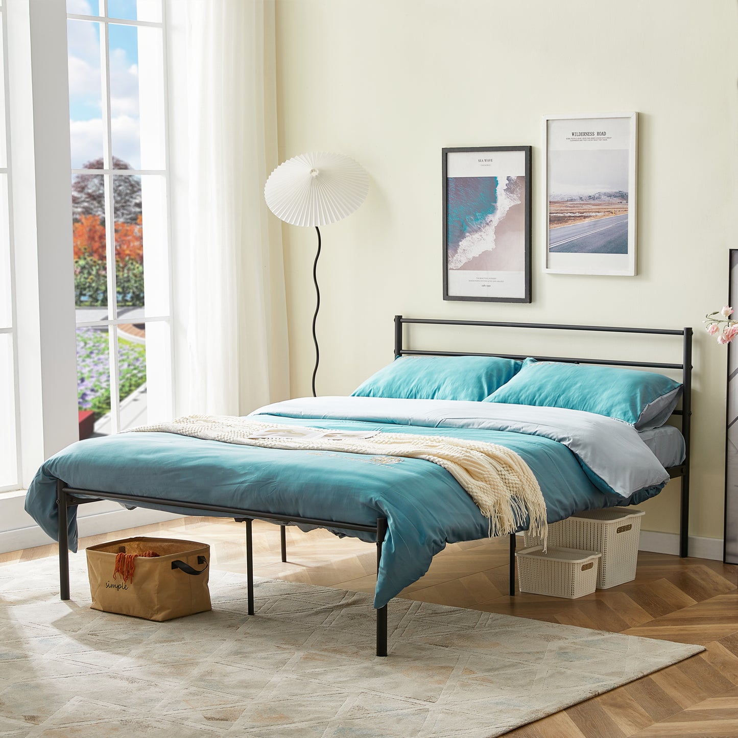 RACE Double Metal Bed 143*197cm - Black