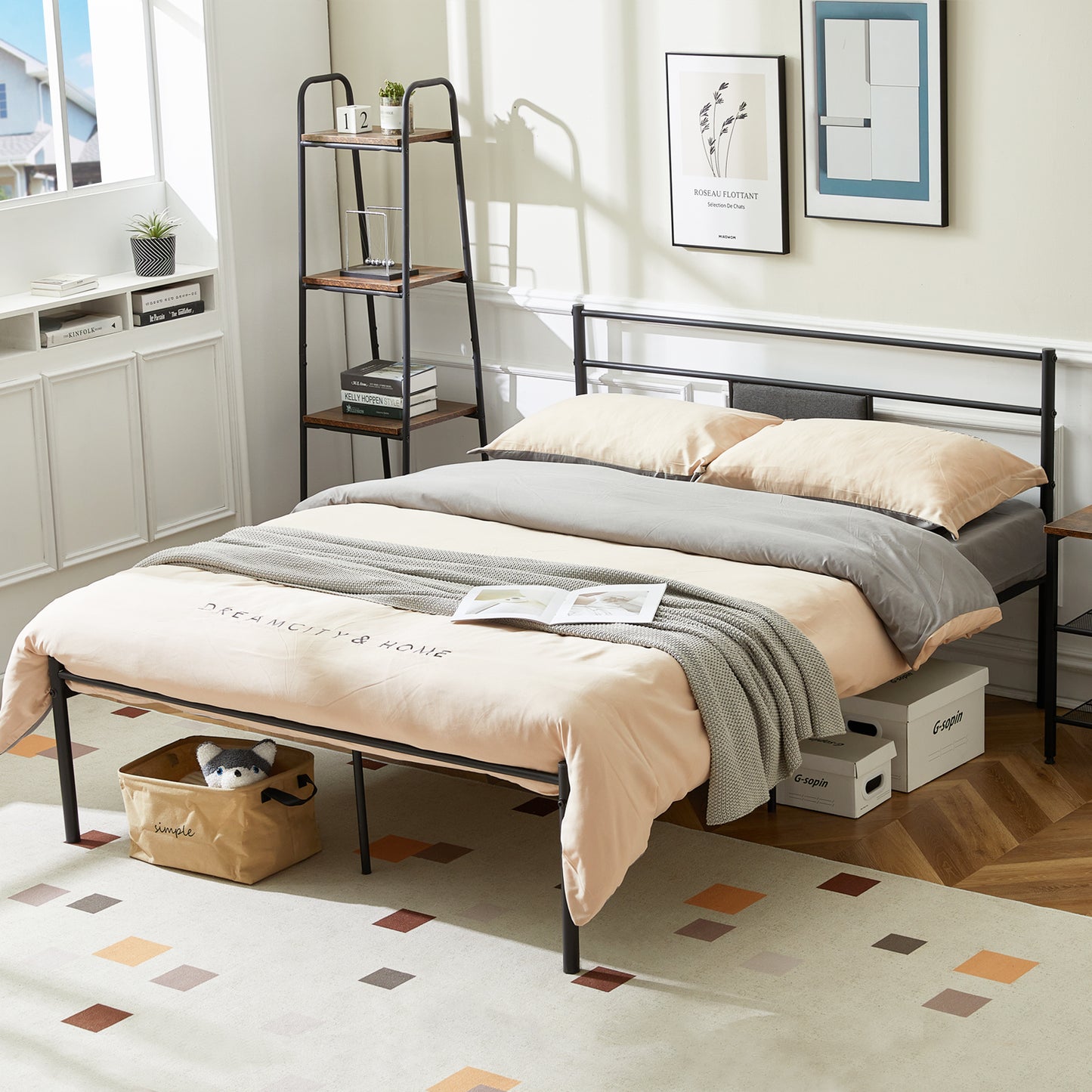 RACE Double Metal Bed 143*197cm - Black