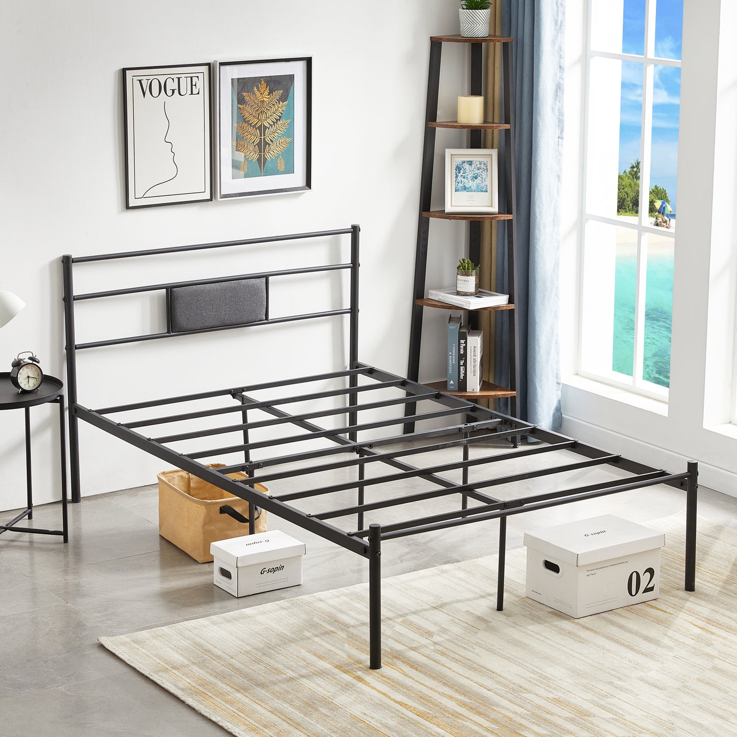 RACE Small Double Metal Bed 123*197cm - Black