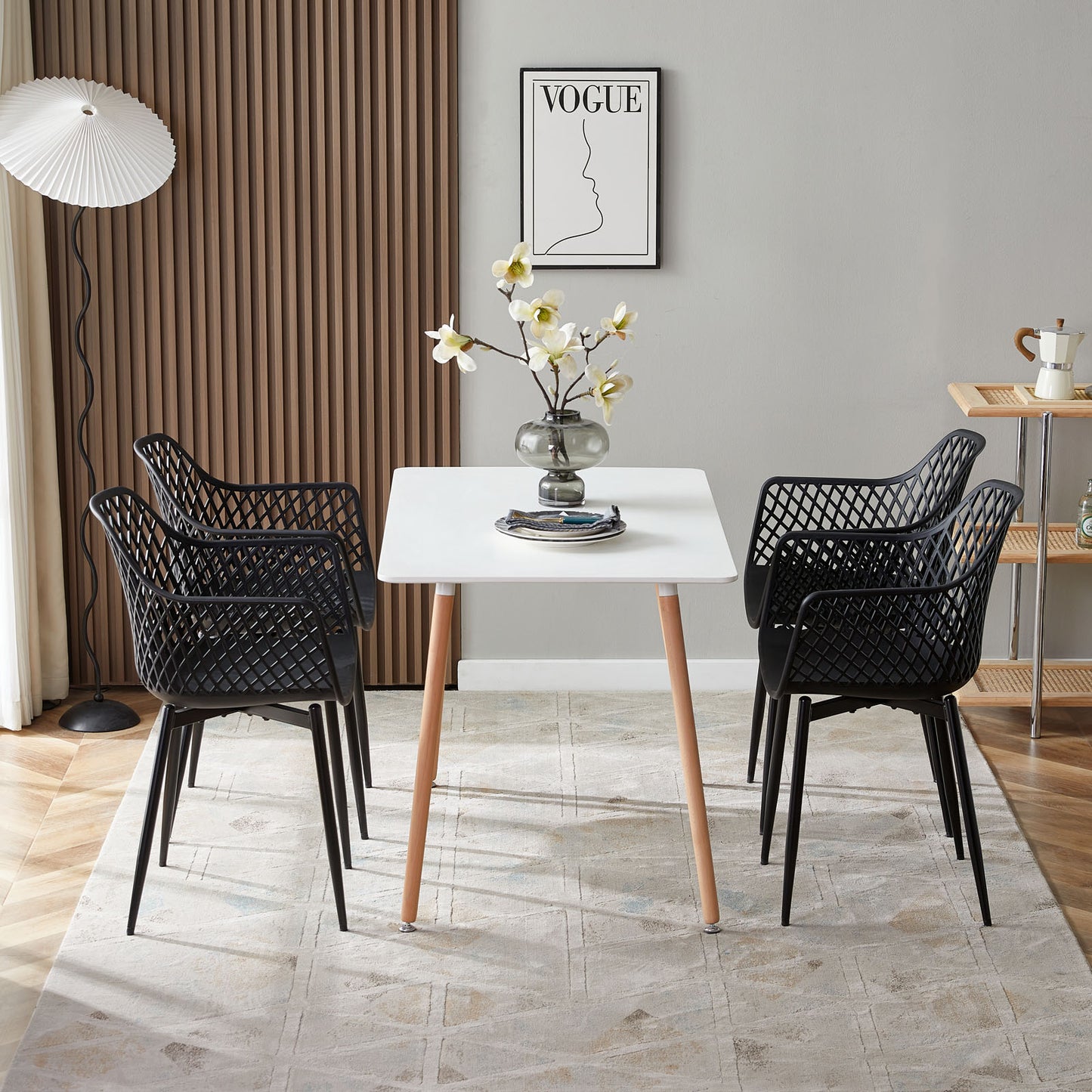 ROME Hollow Chair with Iron Legs - Black