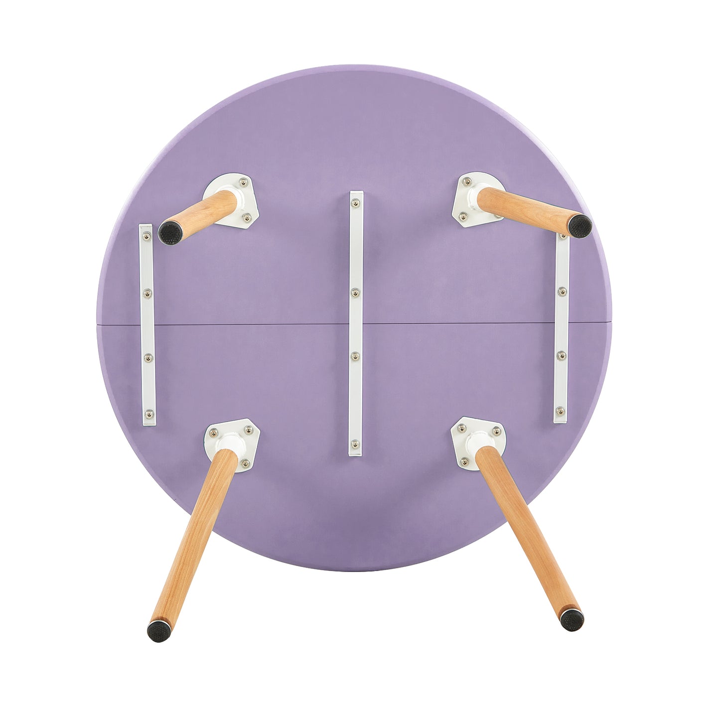 RONALD 80cm Circle Dining Table With Beech Legs - Gray Purple