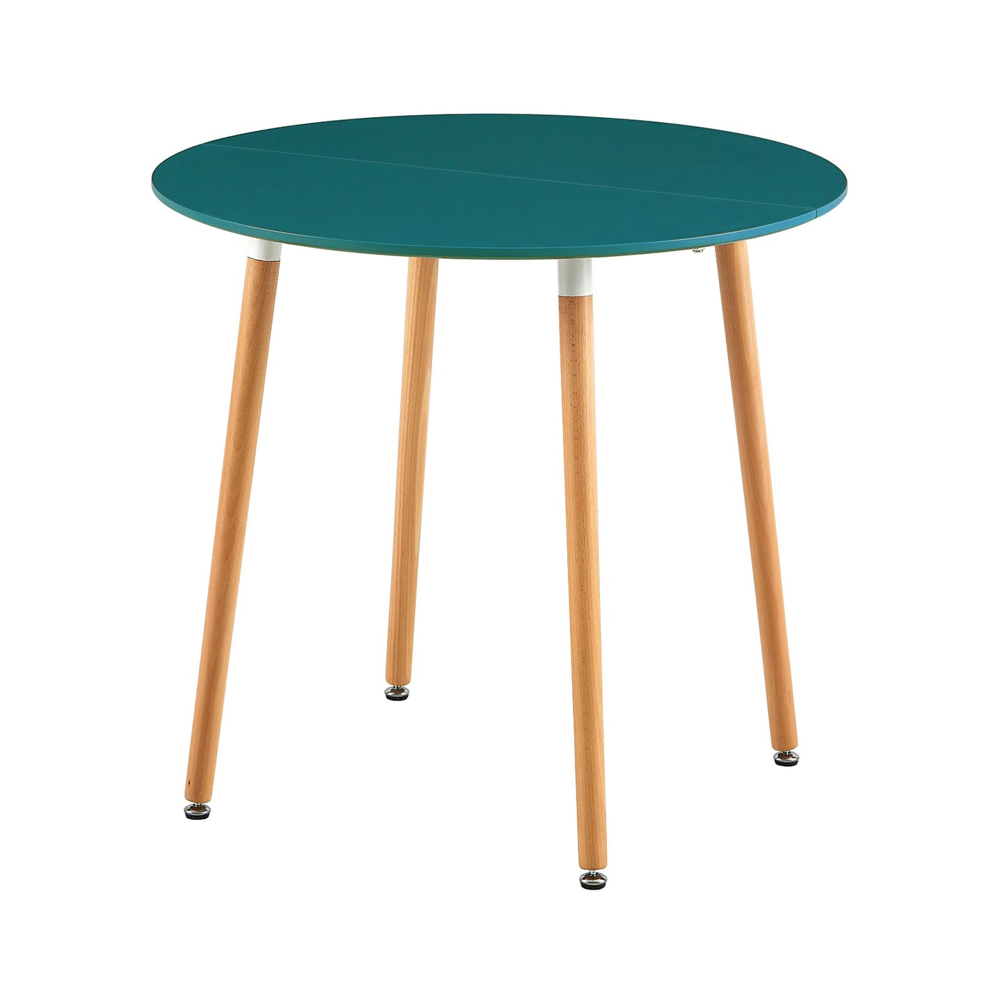 RONALD 80cm Circle Dining Table With Beech Legs - Lake Blue