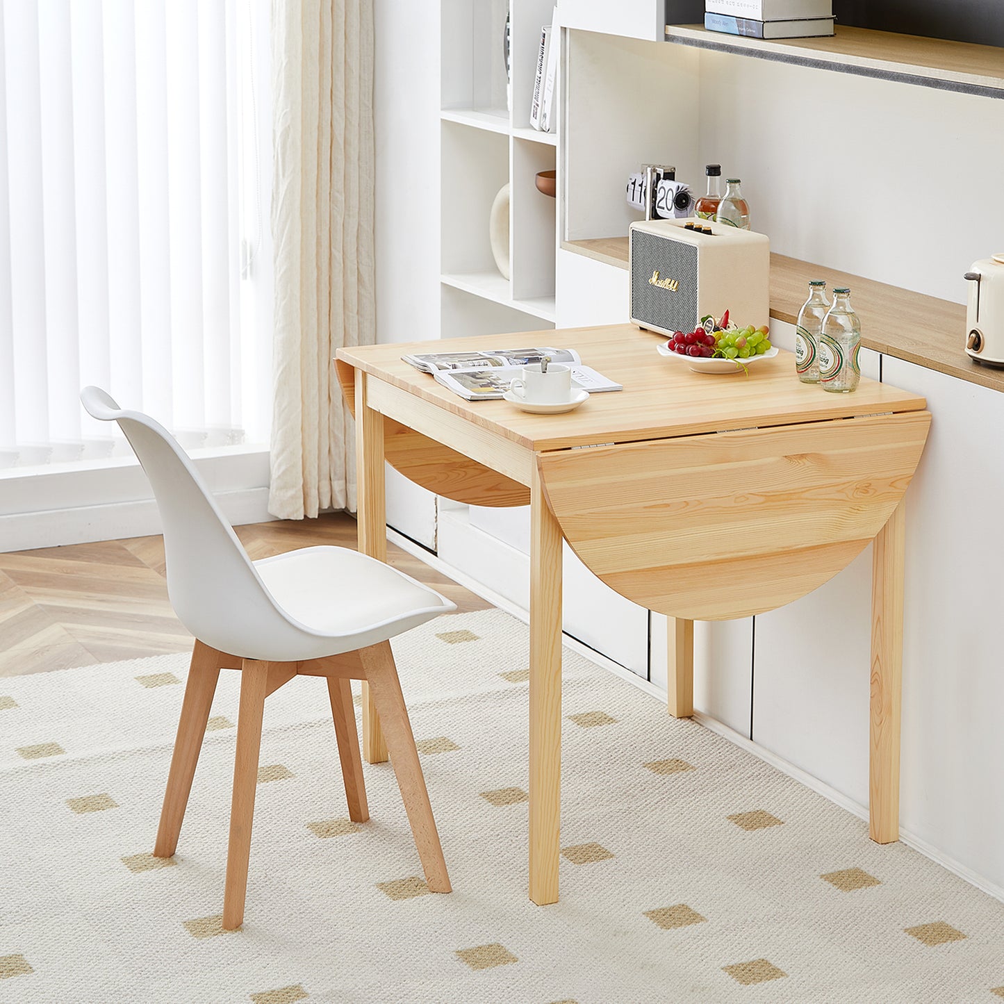 RUFF 80-140cm Dining Table With Pine Legs-WOOD