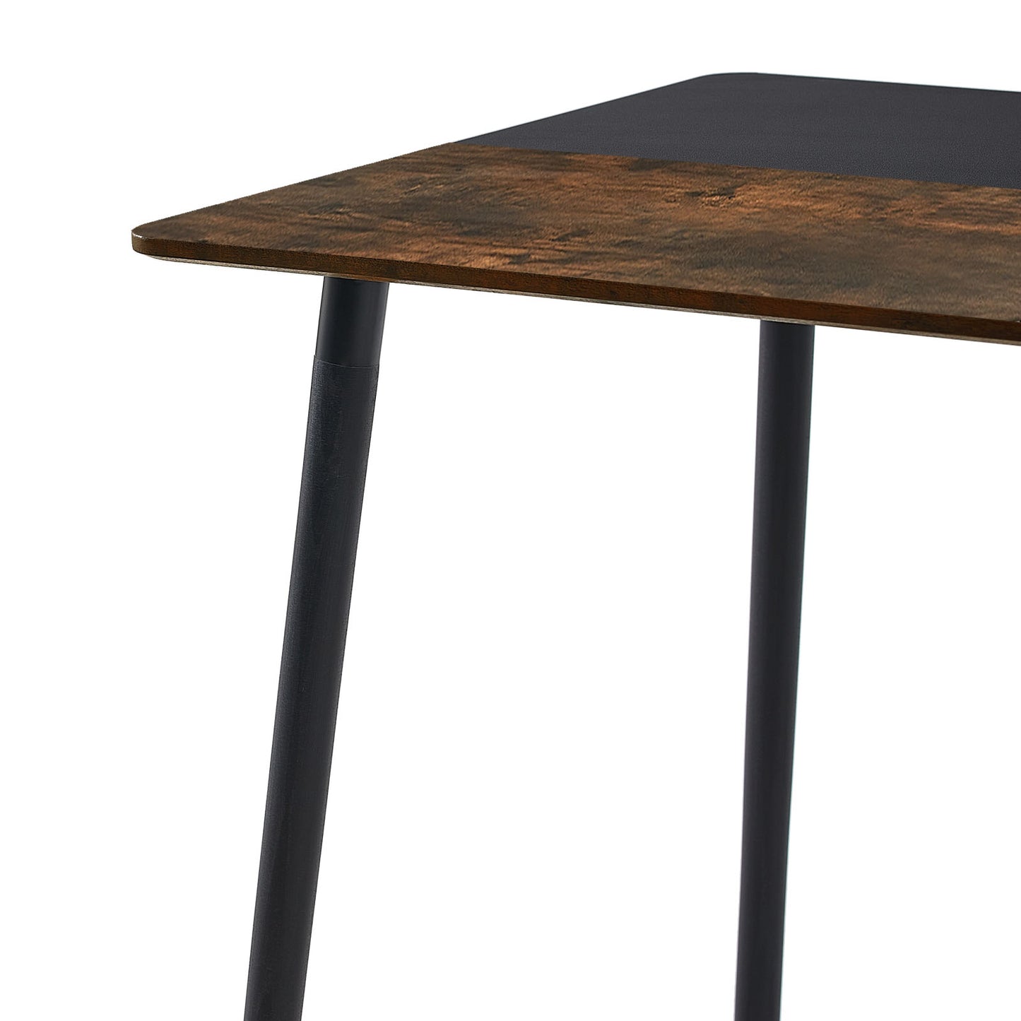SAGE 110cm Splicing Dining Table With Beech Legs-Vintage Wood Grain and Black
