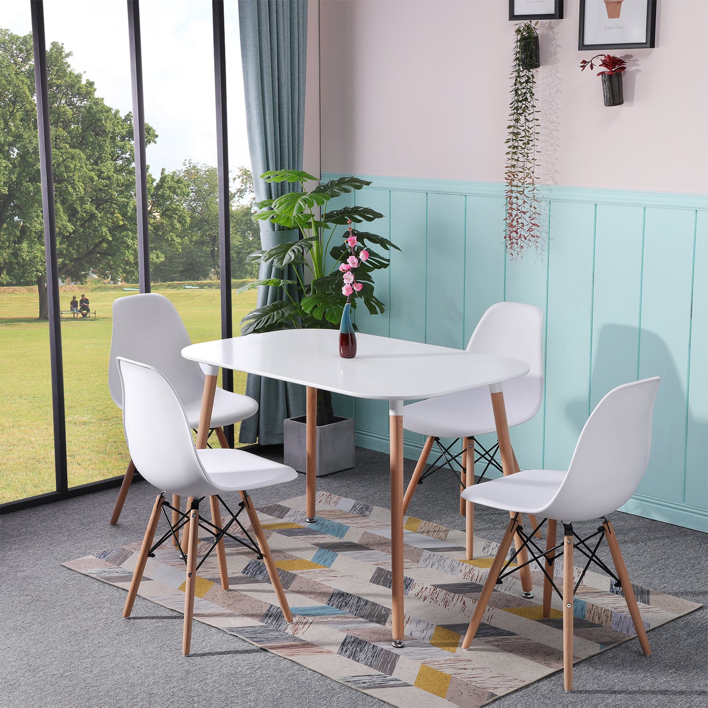 SAGE 110cm Oval Dining Table With Beech Legs-White