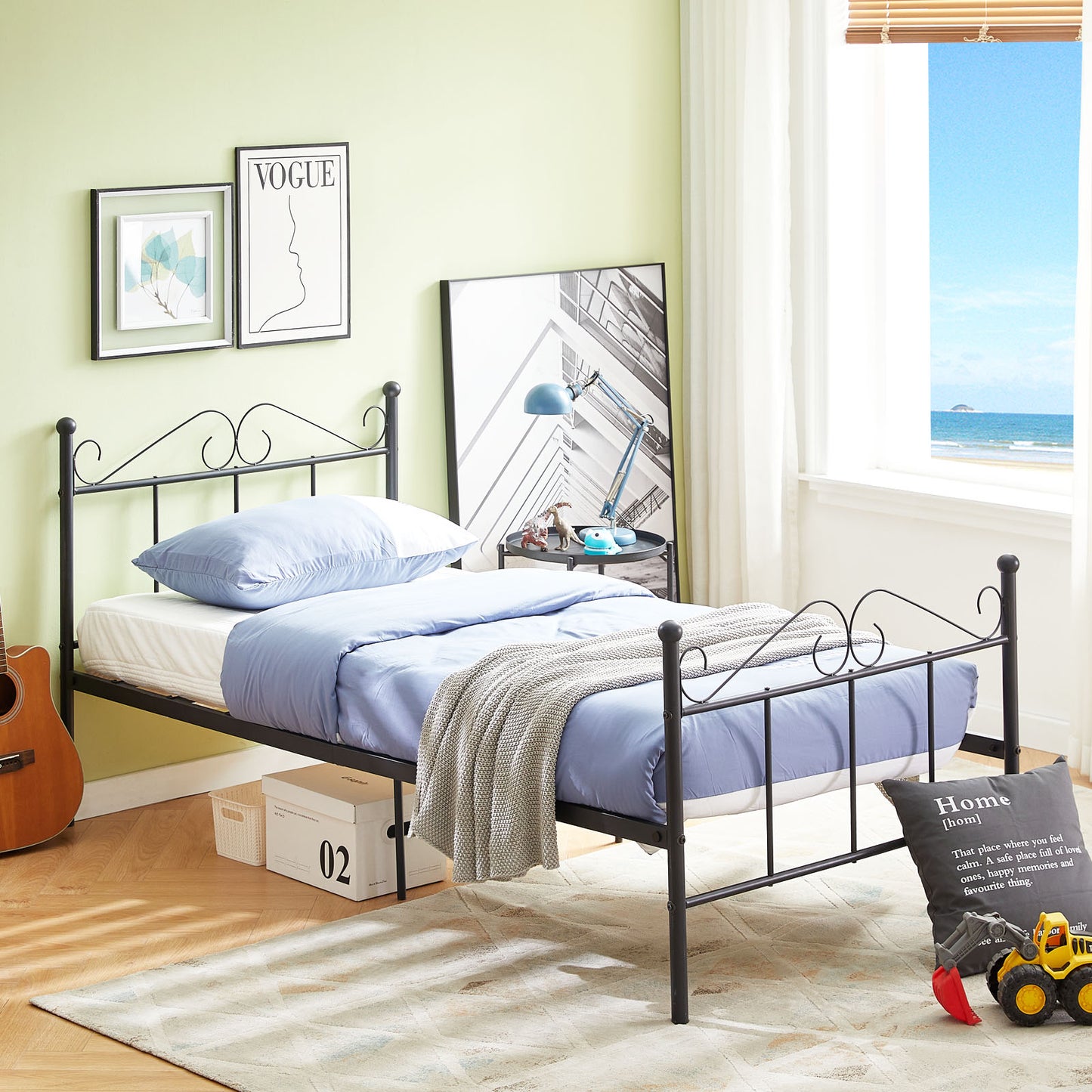 TIKI Double Metal Bed 103*207 cm - Black