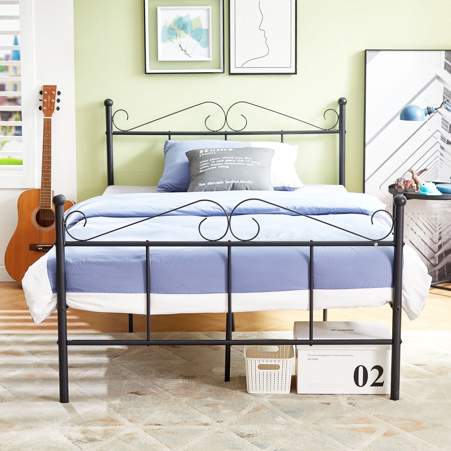 TIKI Double Metal Bed 123*207 cm - Black