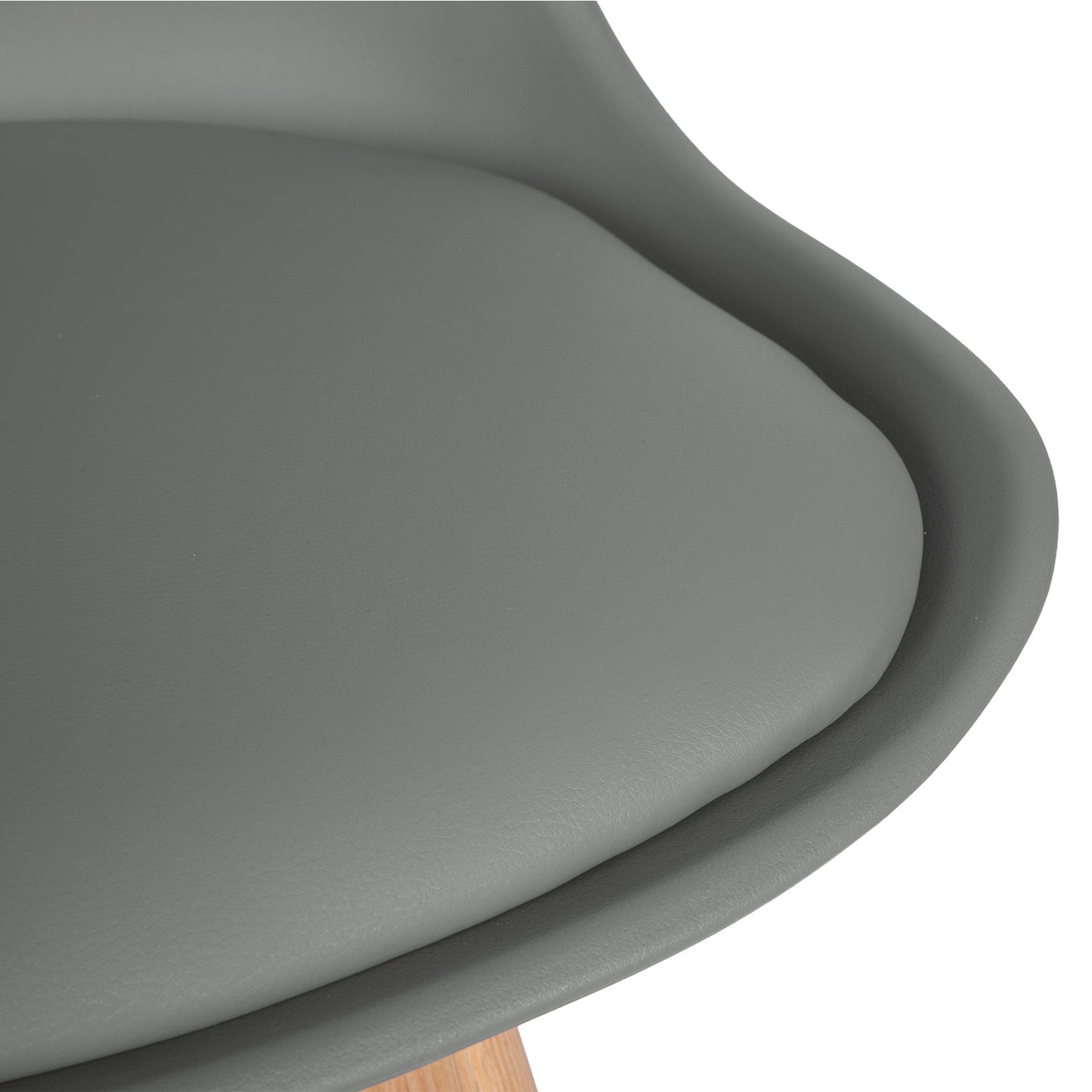 TULIP Dining Chair with OAK Legs-Gray