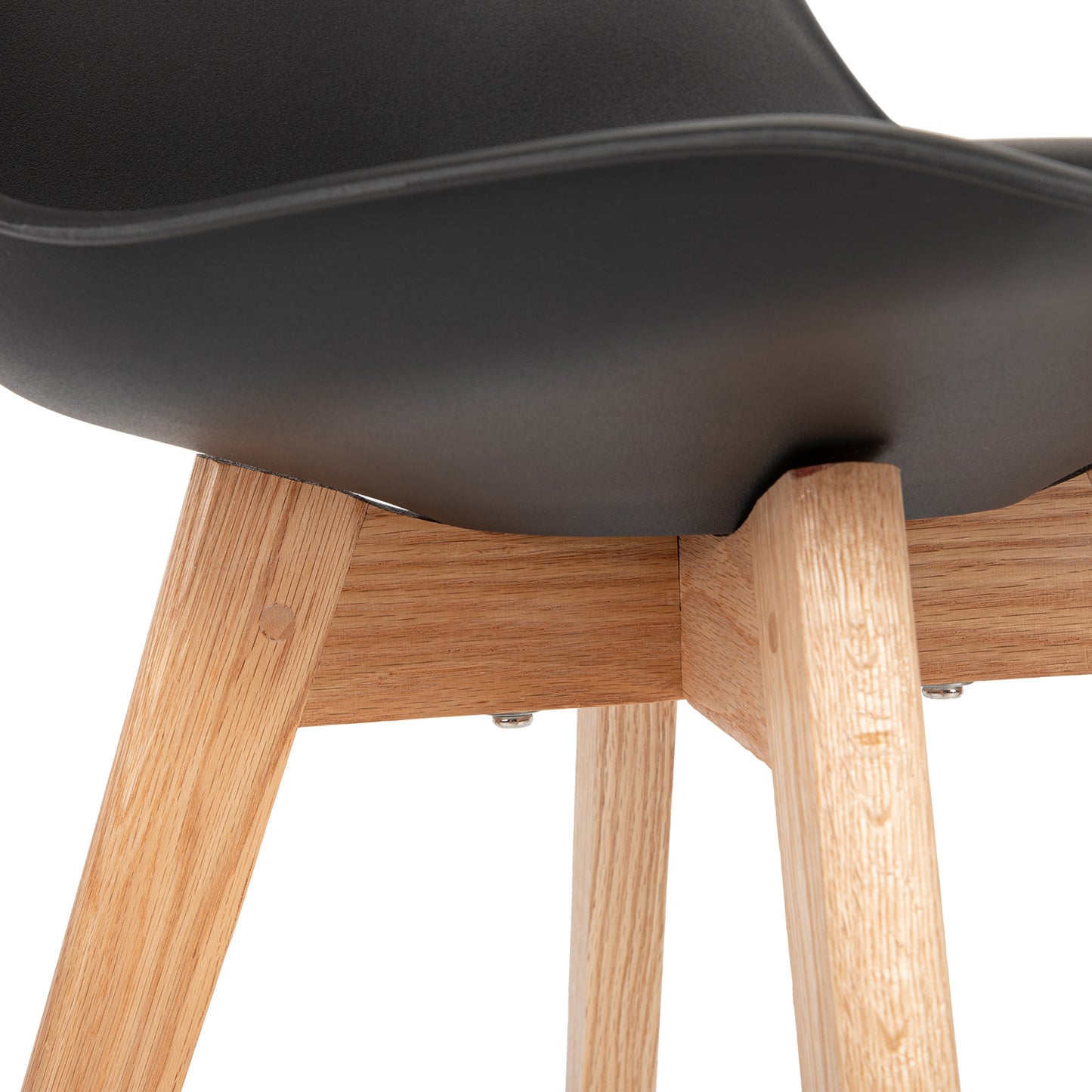 TULIP Dining Chair with OAK Legs-Black