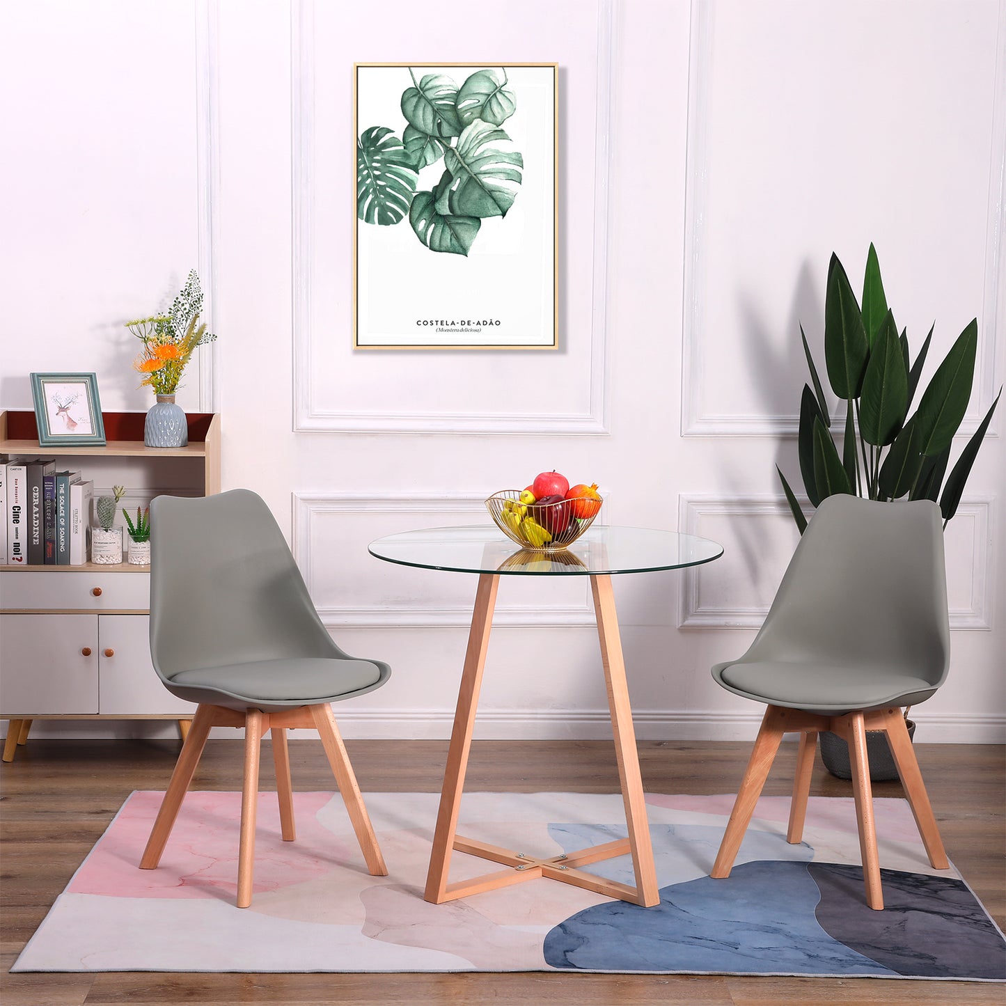 TULIP Dining Chair with Beech Legs - Gray